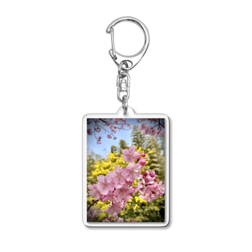 河津桜×ミモザ  Acrylic Key Chain