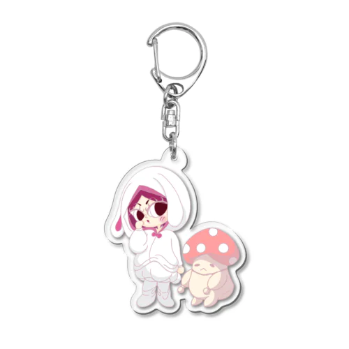 ウサギみおうとキノコのきーたん Acrylic Key Chain