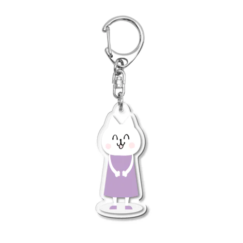 紫色が大好きな猫さん Acrylic Key Chain