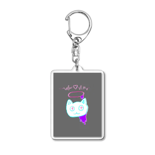 データの海に溺れる猫キーホルダー Acrylic Key Chain