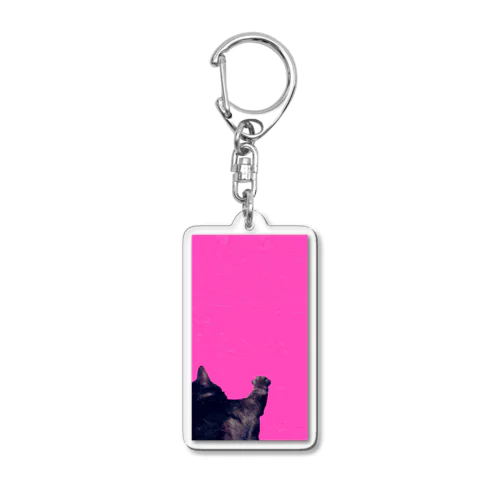 愛猫の手がかわいいピンク Acrylic Key Chain