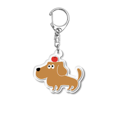 りんごのせたわんわん Acrylic Key Chain