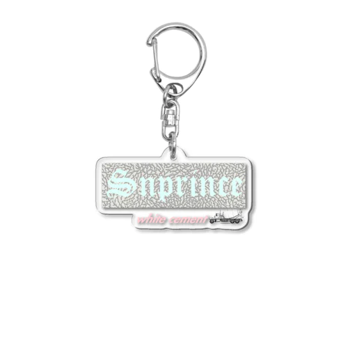 white cement Snprince boxlogo Acrylic Key Chain