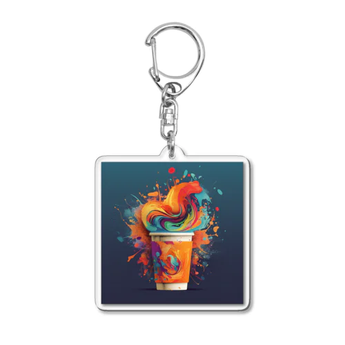 PixelBrew Cup（ピクセルブリューカップ） - クリエイティブな一杯で毎日を彩ろう Acrylic Key Chain