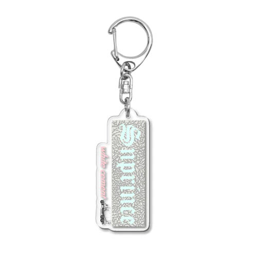 white cement Snprince boxlogo Acrylic Key Chain