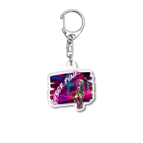 syber punk girl Acrylic Key Chain