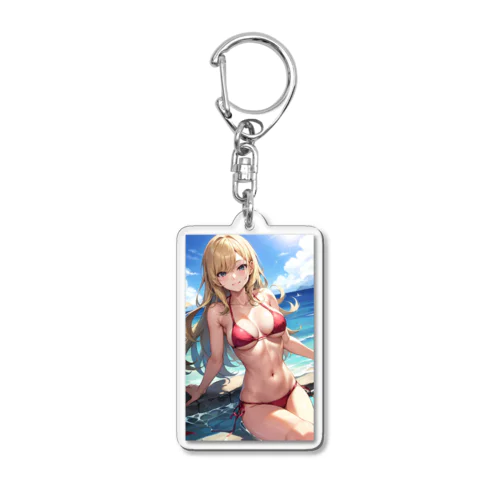 金髪ギャルのビキニ Acrylic Key Chain