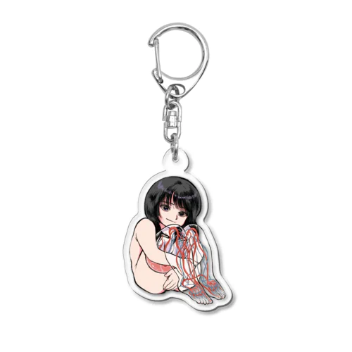 黒髪の血管見え子ちゃん Acrylic Key Chain