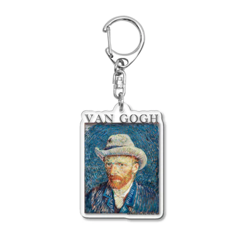 ゴッホ　灰色のフェルト帽の自画像　Vincent van Gogh  アクリルキーホルダー