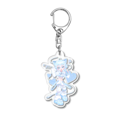 さいばーにゃんこ 💙 (Ver.A) ブルー Acrylic Key Chain