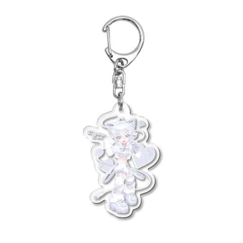 さいばーにゃんこ ♡ (Ver.A) ブルーグレー Acrylic Key Chain