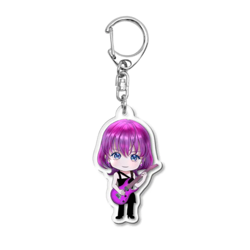 ギタリストキーホルダー(パープル) Acrylic Key Chain