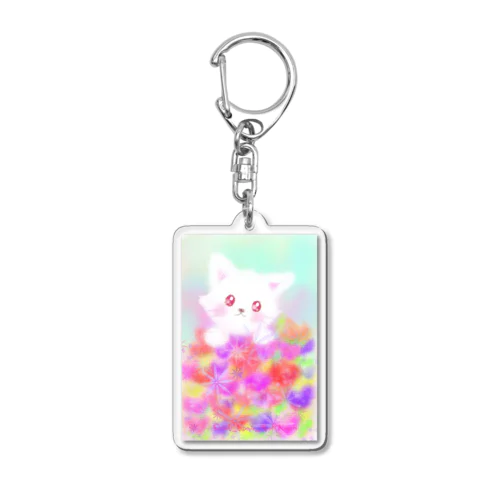 フラワーキャットゆきちゃん Acrylic Key Chain