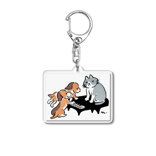 ピアノわん＆にゃん Acrylic Key Chain