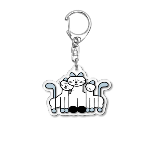 ねこのおやこ スリスリ Acrylic Key Chain