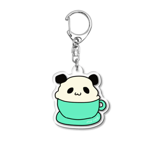 パンダラテ　グリーン Acrylic Key Chain