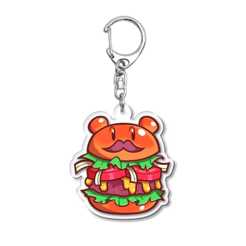 A Beard Bear Burger Keychain アクリルキーホルダー