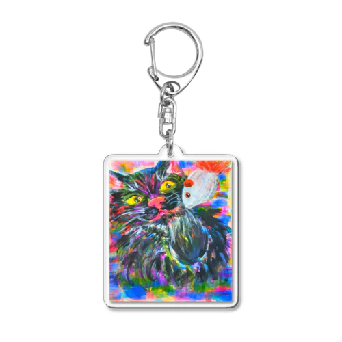 高速猫パンチ Acrylic Key Chain