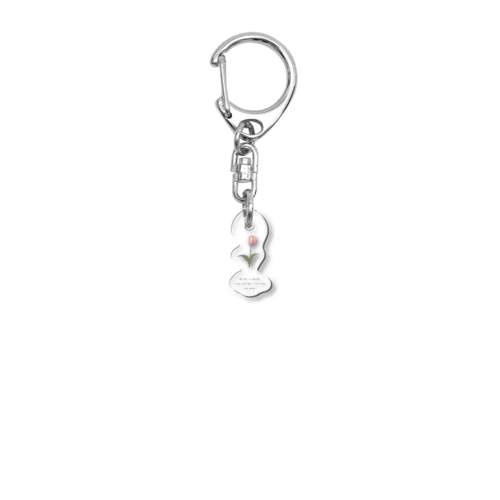 Sakura Peach Tulip . Acrylic Key Chain