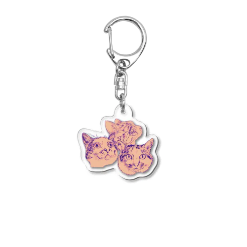 猫ネコねこ Acrylic Key Chain