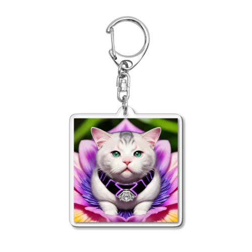 flowernekocat15 Acrylic Key Chain