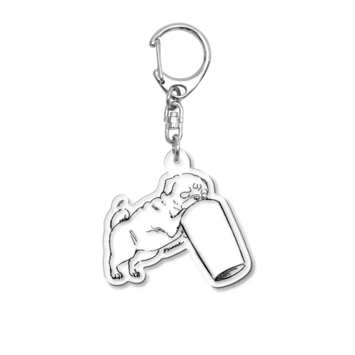 ゴミ箱あさりパグ Acrylic Key Chain