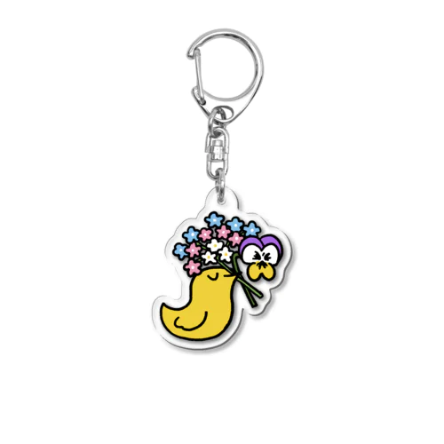 トランスライツ花々（小鳥右向き） Acrylic Key Chain