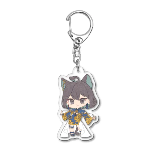 【麻空シアン】SDキャラクターイラストグッズ(青) Acrylic Key Chain