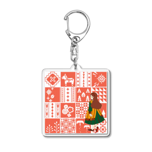 patchwork GIRL Acrylic Key Chain