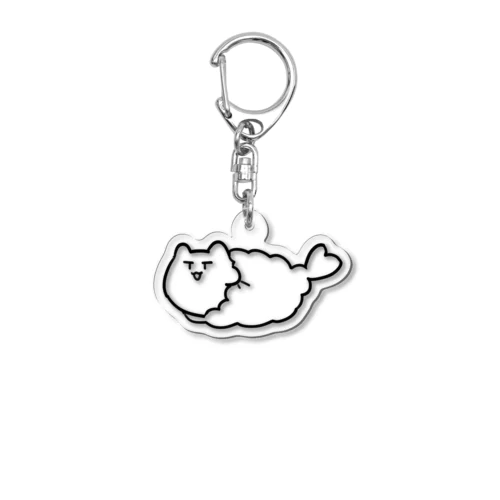 まゆげねこ-えびふらい Acrylic Key Chain