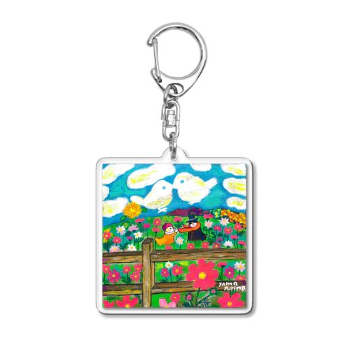 コスモス畑で えりまきを追いかけた Acrylic Key Chain