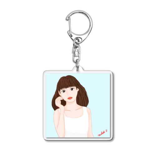 Pure White Acrylic Key Chain