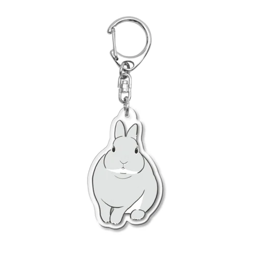 モノトーンのうさぎさん Acrylic Key Chain