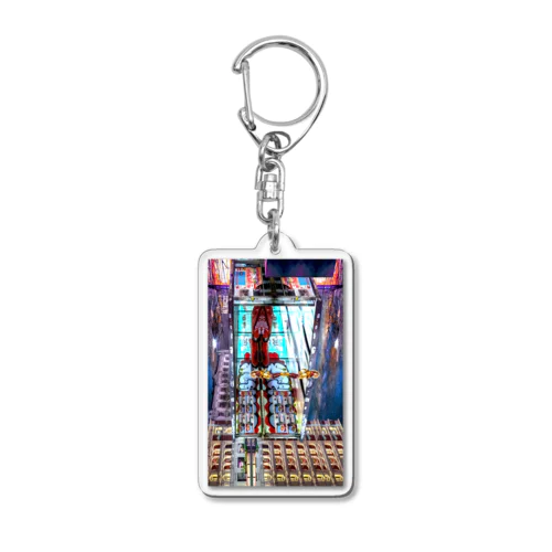 鏡面反射の地下鉄入り口　Model「victoria borodinova」 Acrylic Key Chain