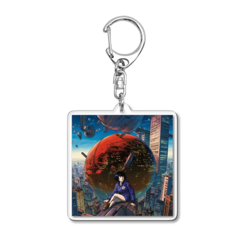 Futuristic Universe Acrylic Key Chain