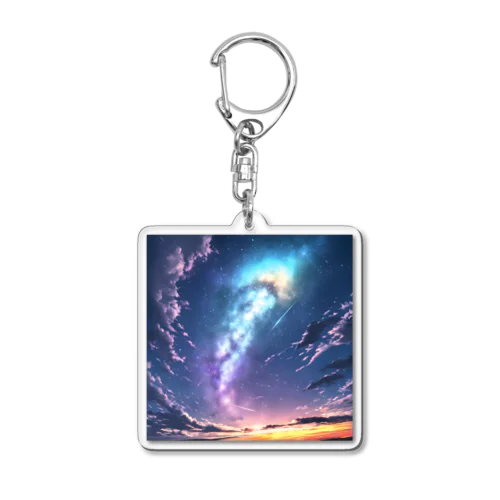 AIアート　彗星雲の夜空 Acrylic Key Chain