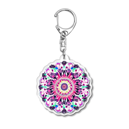 Mandala Flower Acrylic Key Chain