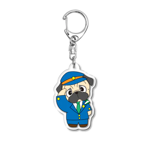 パグのおまわりさん Acrylic Key Chain