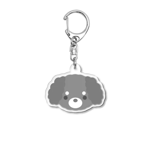 うちのわんこ(ブラックタン白プードル) Acrylic Key Chain