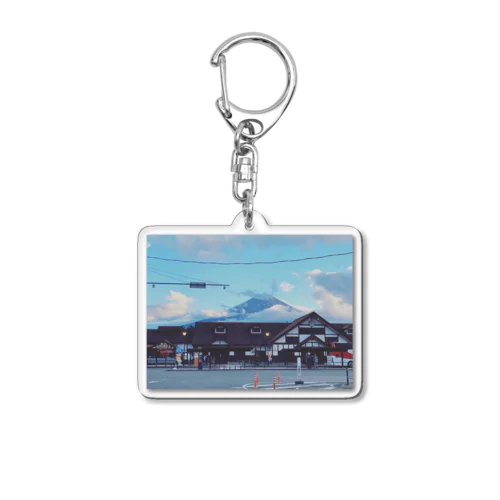 夏の夕暮れの富士山 Acrylic Key Chain