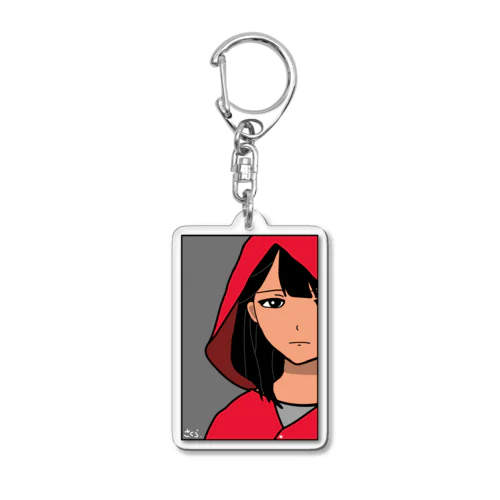 カッパを着た女の子 Acrylic Key Chain