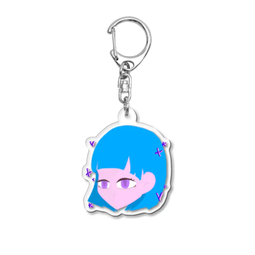 青髪ちゃん カオ Acrylic Key Chain