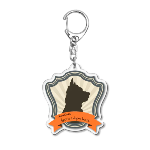 時々犬が乗ってます Acrylic Key Chain