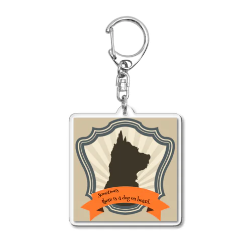 犬が乗ってます〈レトロ〉 Acrylic Key Chain