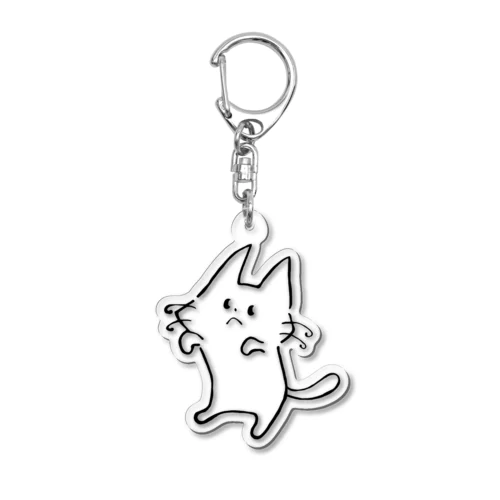 変なポーズのねこ Acrylic Key Chain