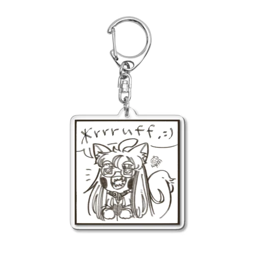 ＊わぅん。(白黒) Acrylic Key Chain