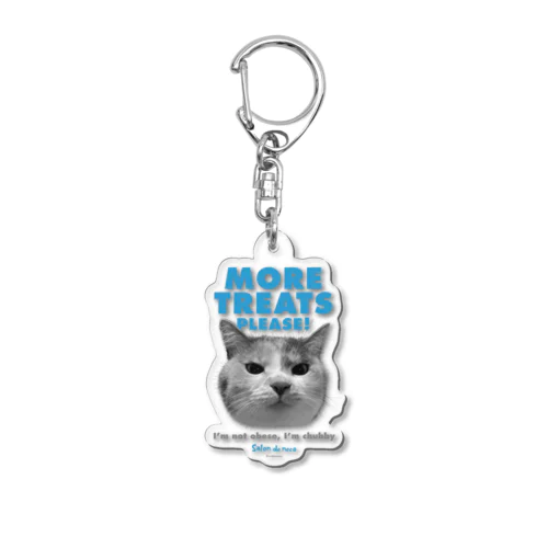more treats！ BLUE 【保護猫寄付220円】 Acrylic Key Chain