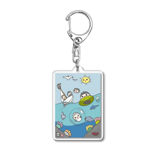 ハチとアリの海水浴(両面プリント) Acrylic Key Chain