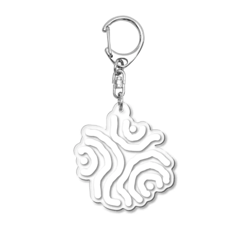 puqpuq THREE White Acrylic Key Chain