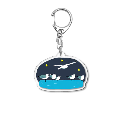 夜のユリカモメ Acrylic Key Chain